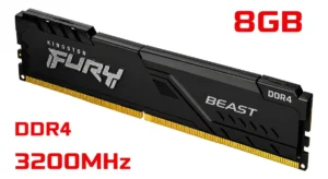 Memória Ram Kingston Fury Beast 8gb 3200mhz Ddr4 Cl16 Preto Memória Ram Kingston Fury Beast 8gb 3200mhz Ddr4 Cl16 Preto